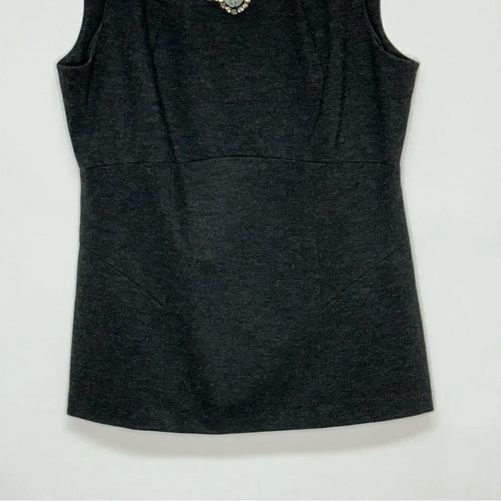 Cabi #508 Sleeveless Embellished Top Gray Size 4 - Picture 9 of 11